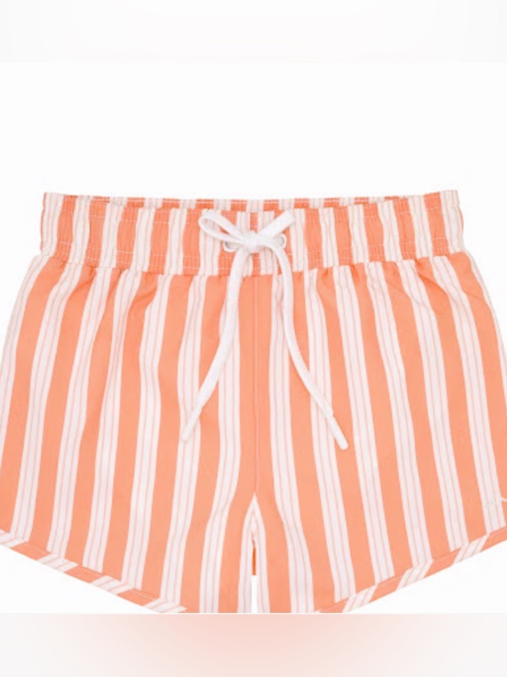 NWT Minnow papaya papaya orange and white Swizzle Stripe Boardie swim trunks